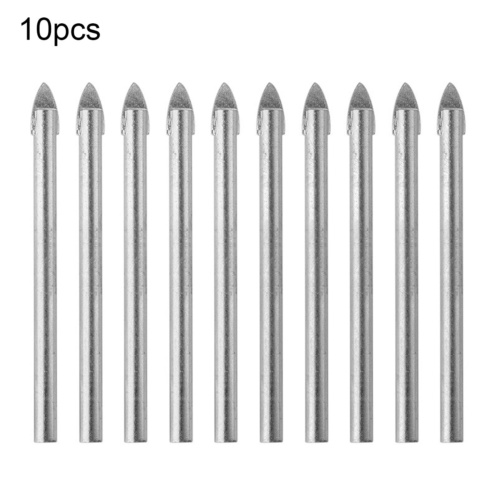 10pcs Drill Bits Triangular Head Low Cutting Resistance Hard Alloy Triangle Drilling Bit Group for Ceramic Tiles