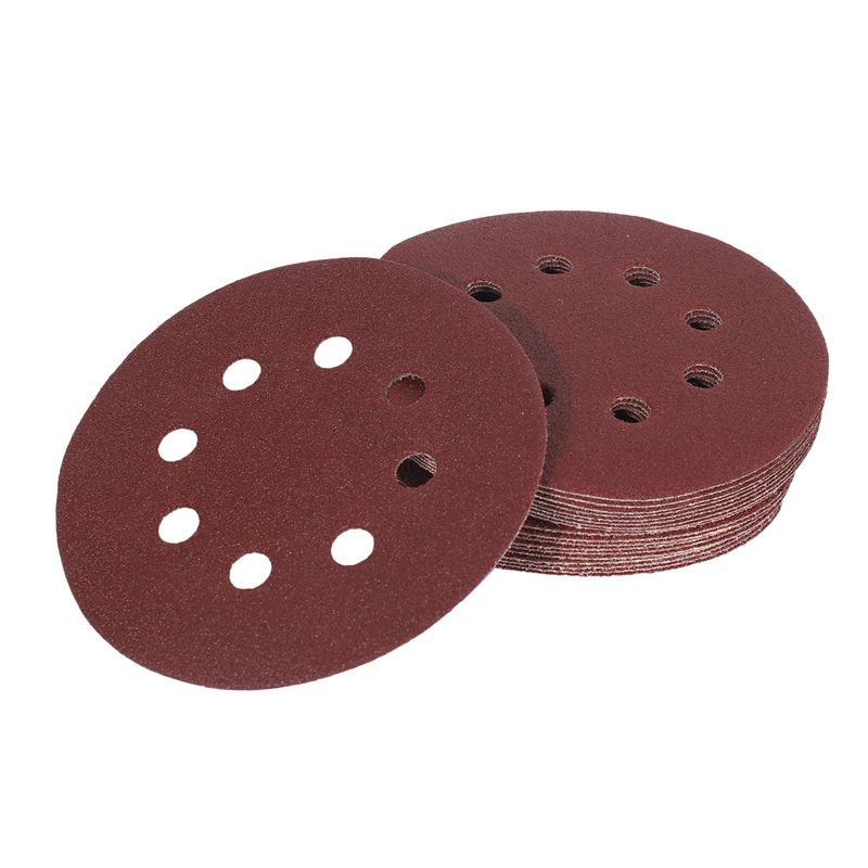 60 Pieces 8 Holes 5 Inch Sanding Discs Hook and Loop 60/100/180/240/320/400 Grit Sandpaper Assortment for Random Orbital Sander