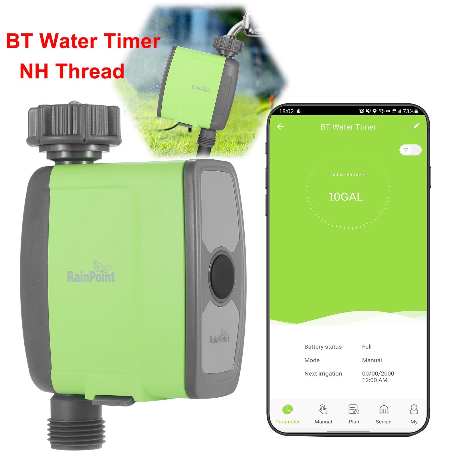Programmable BT Water Timer Hose Faucet Timer Outdoor  Operated Water Flow Meter Automatic Watering Sprinkler System