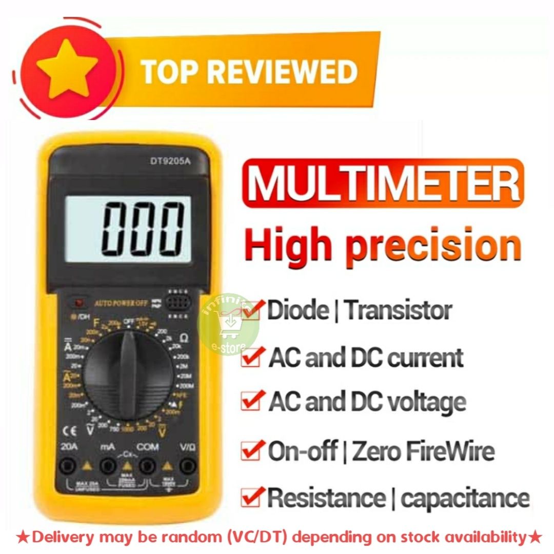 Digital multimeter volt amps register ohms tester electric voltmeter ammeter ac dc 250v / 0.2a lcd high quality new practical