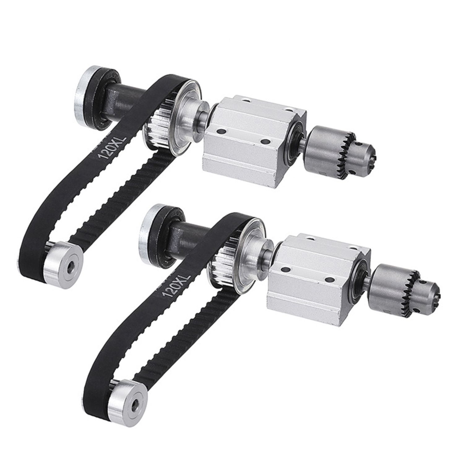 Practical Product 2 Set Of No Power Diy Woodworking Cutting Grinding Spindle Trimming Belt Jto Drill Chuck Set Small Lathe Accessories for Table Saw