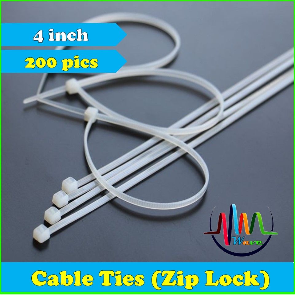 Cable Tie Zip Tie Self Locking 4'' (200 PCS)
