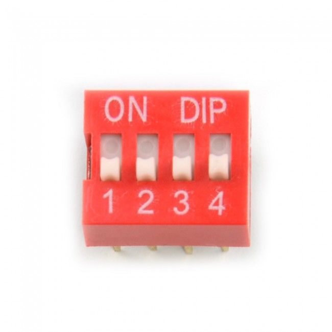 2Pcs 4 Position DIP Switch 2.54mm Pitch Horizontal DIP Switch Four Positions Piano Type Dial DIP Slide Switch For Electronics Circuit PCB