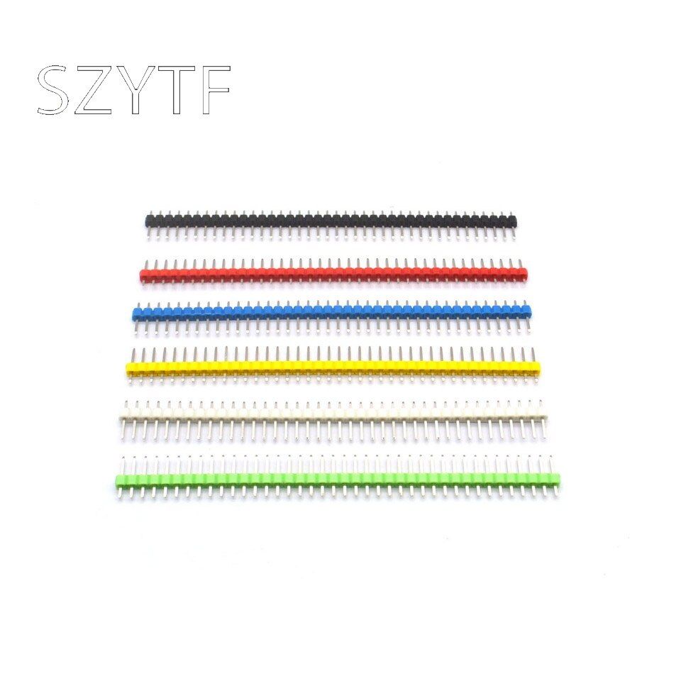 20pcs 40 Pin 1x40 Colorful Single Row Male 2.54MM Breakable Pin Header Connector 40pin Strip For Arduino