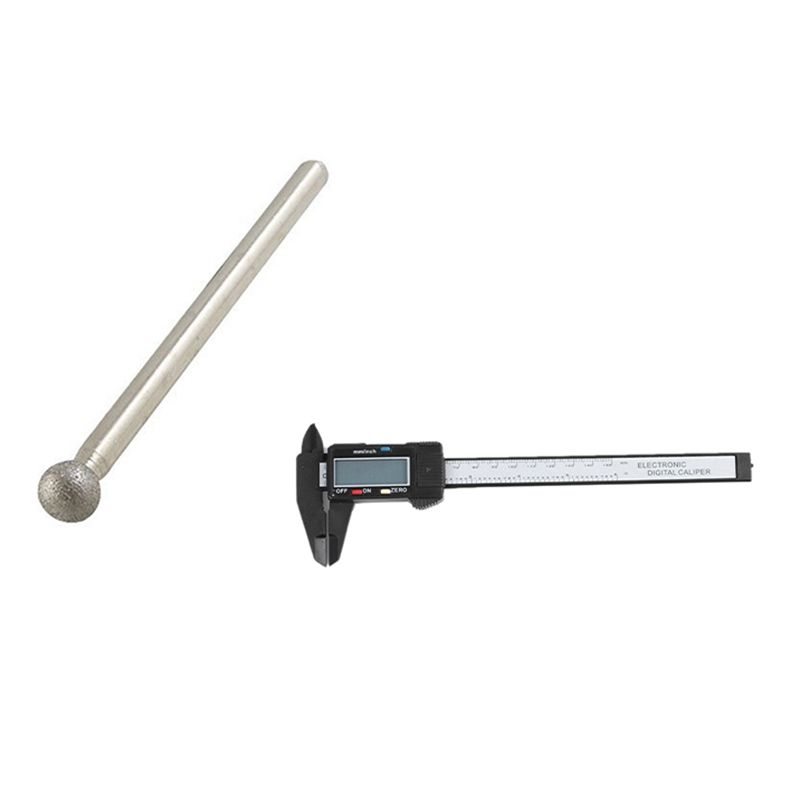 10 Pcs 5mm Ball Nose 3mm Shank Diamond Mounted Point Grinding Bits & 1 Pcs Electronic Digital Caliper