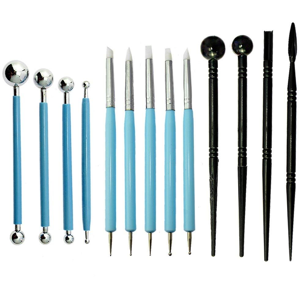 Practical product 13pcs Polymer Modeling Clay Sculpting Tools, Dotting Pen, Silicone Tips, Ball Stylus, Pottery Ceramic Clay Indentation Tools Set Also For Cake Fondant Decoration And Nail Art