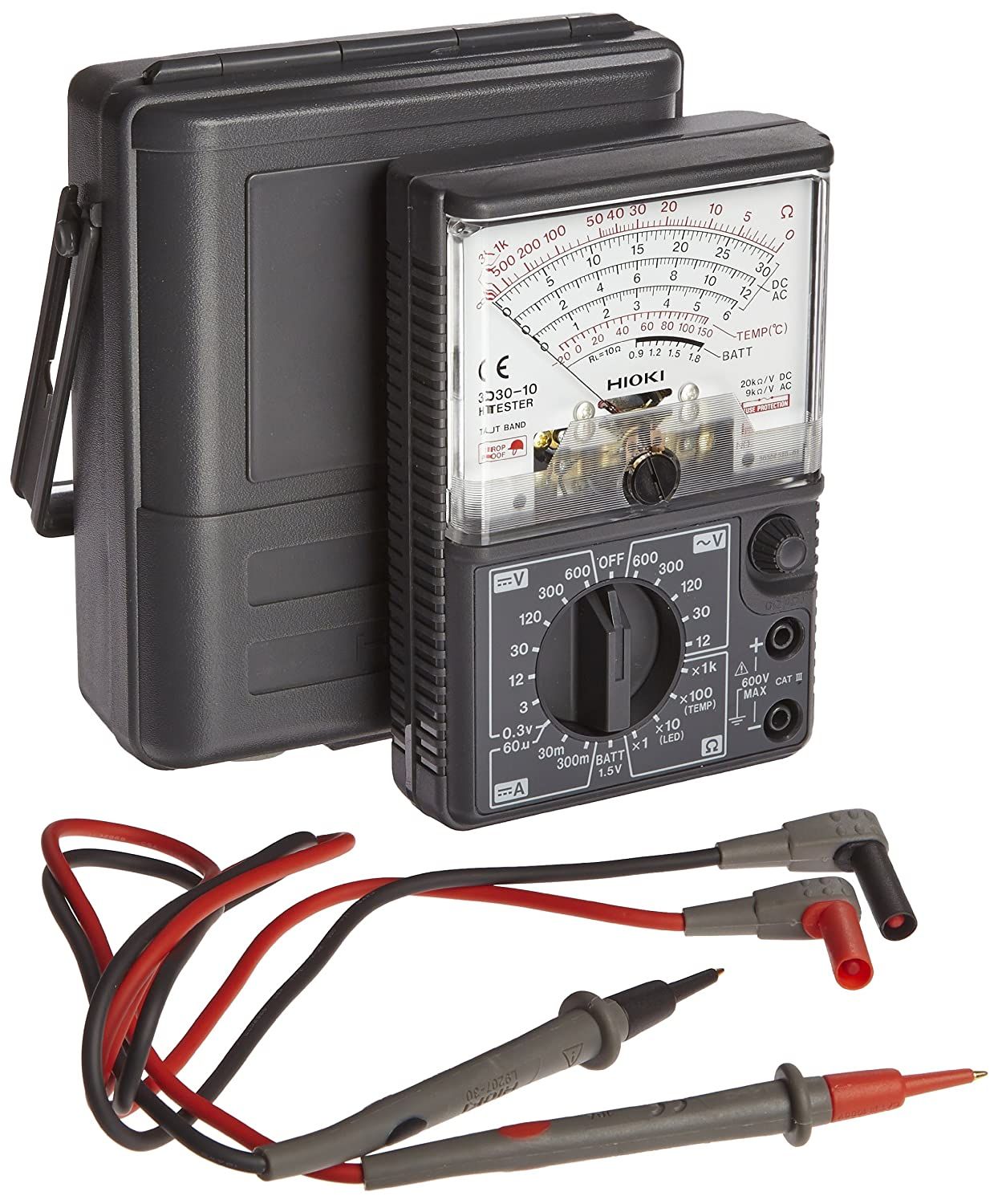 Hioki 3030-10 HiTESTER Analog Multimeter, Manual-Ranging, Average-Sensing