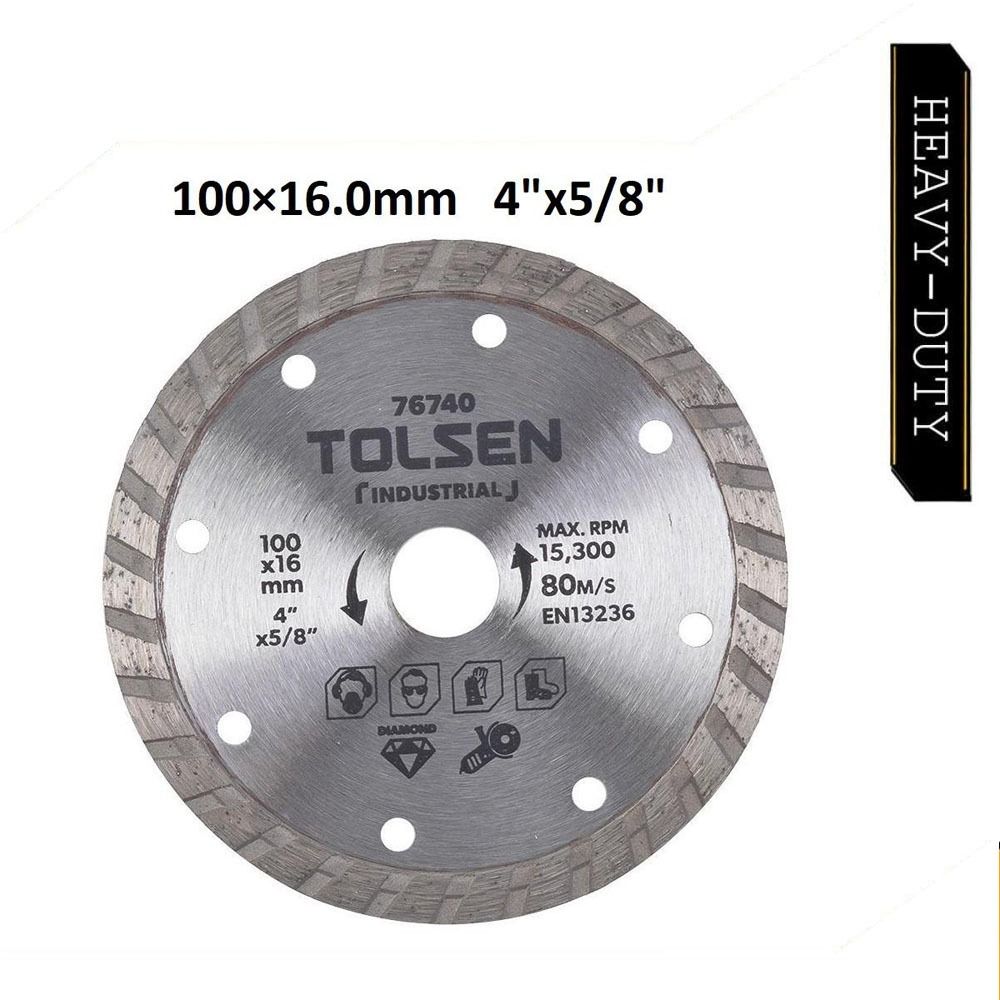 TOLSEN Diamond Cutting Disc 100mm-16.0mm   4"x5/8" Industrial Grade for Tile Cutting 76740