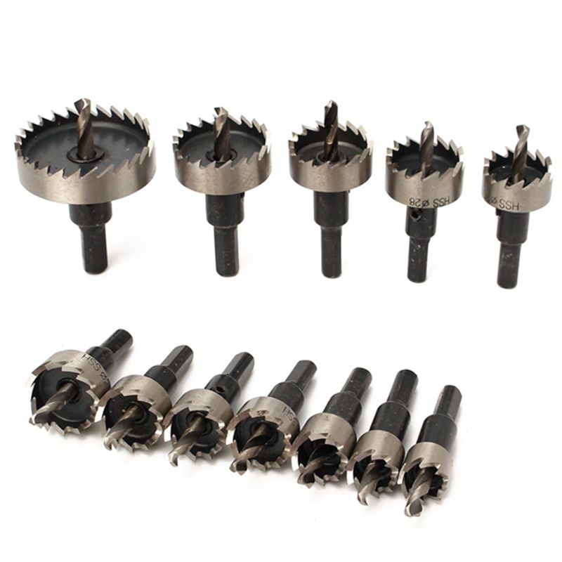 Alloy Hole Saw Set 12-Piece Set of High-Speed Steel Hole Drill Bits(15/16/18/20/21/22/25/26/28/30/35/50)mm