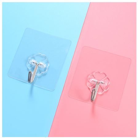 Clear Plastic Heavy Duty Adhesive Wall Sticky Hooks Self Adhesive Hooks20pice