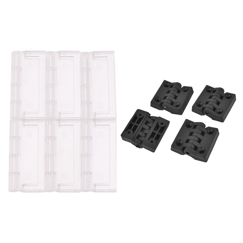 10X Transparent Acrylic Plastic Hinges Box Piano Acrylic Hinge 45x38mm with Hinges Made of Plastic, 40x40 mm