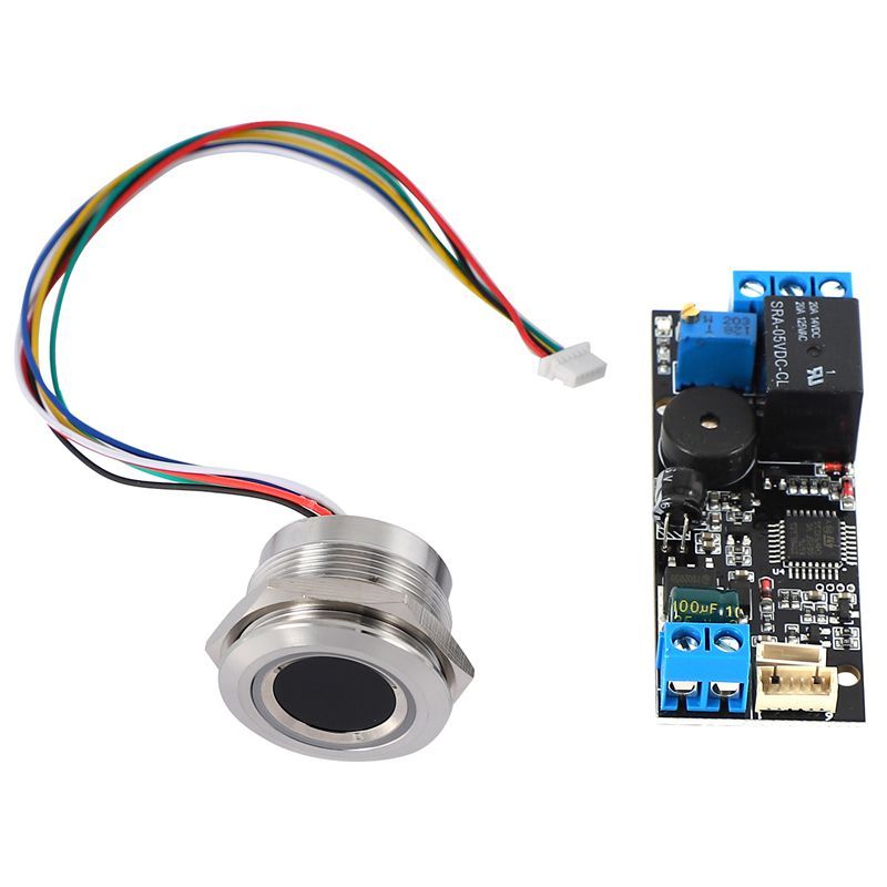 K202 DC12V Low  Fingerprint Control Board + R503 Fingerprint Module Round Fingerprint Recognition Module