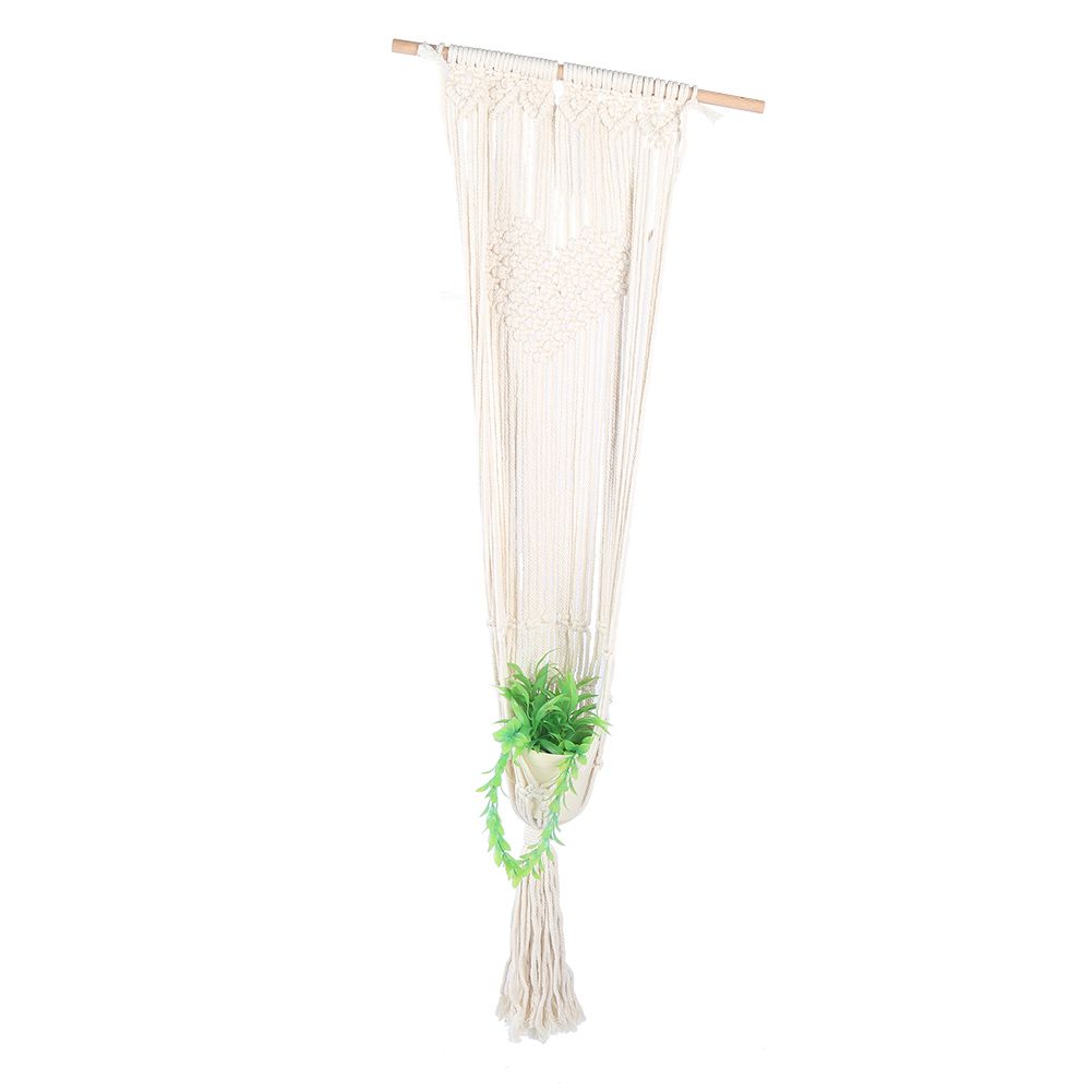 Hand-Knitting Hanger Cotton Rope Flower Pot Hanging Basket Garden Wall GP
