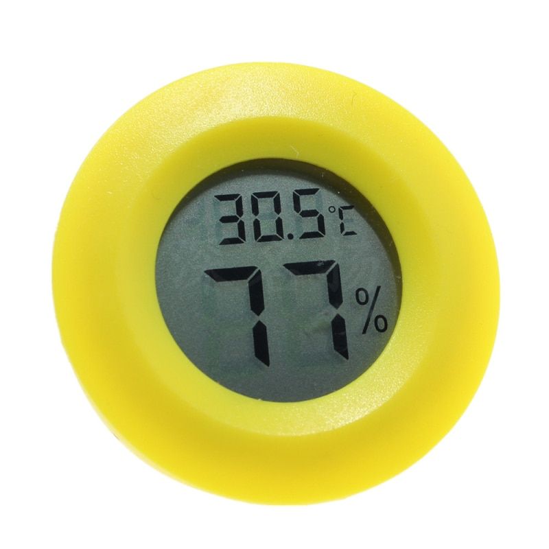 Electronic Tature Humidity Meter With Round Embedded Cigar  Cabinet Digital Pet Reptile Acrylic Tool Fast Delivery