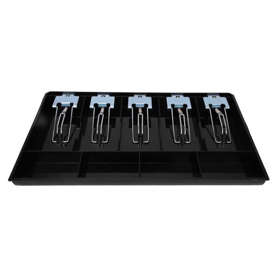ABS Material Tray with Metal Clip Cash Drawer Re ster Five Compartment Storage Box