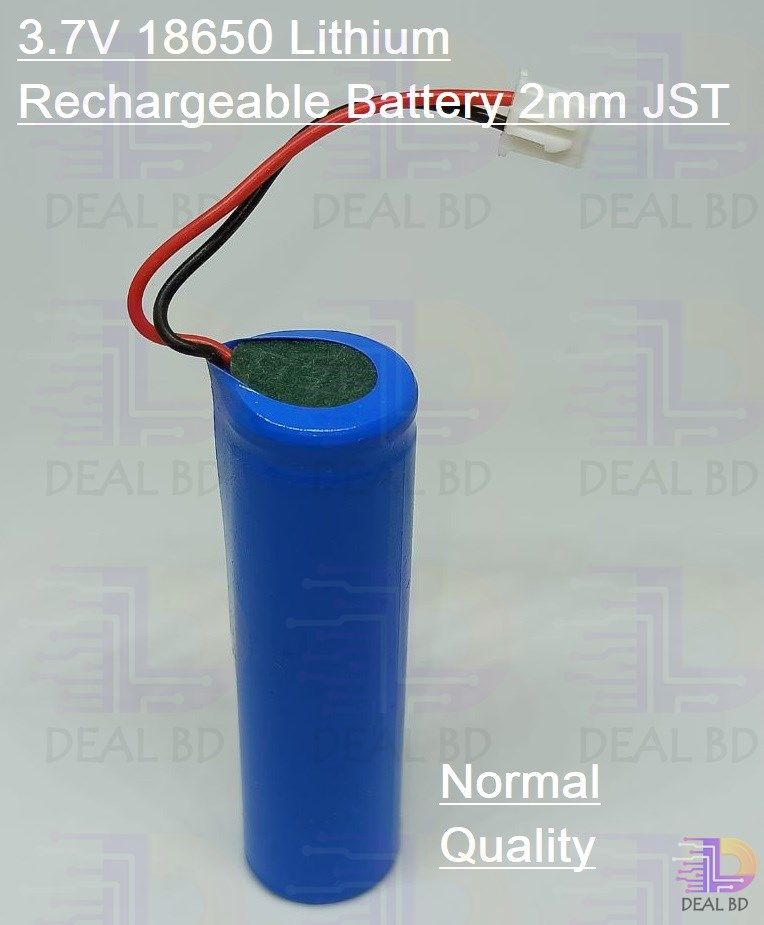 3.7V 18650 Lithium Rechargeable Battery 2mm JST-Normal Quality