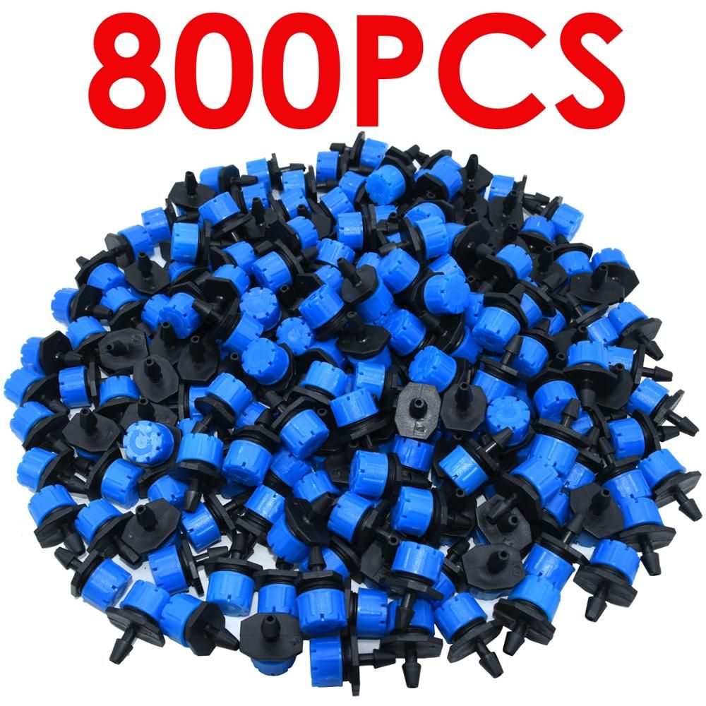 50-800X Garden Adjustable Nozzle Drip Irrigation Watering Sprinkler 1/4" Anti-Clogging Dripper Emitter Flower Vegetable