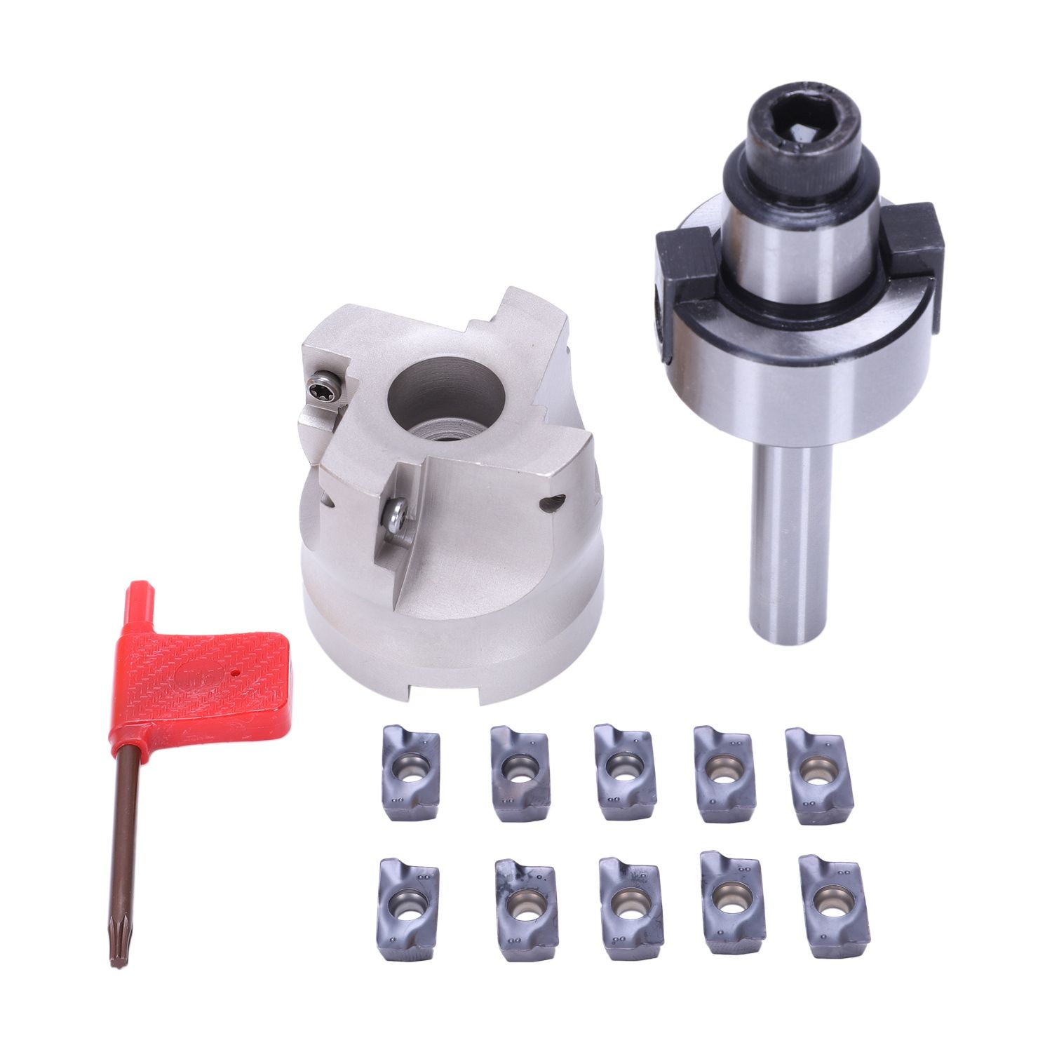 Durable C12 FMB22+ 400R Right Angle Shoulder Face Mill Cutter 50mm + 10Pcs APMT1604 Carbide Inserts with Wrench for Milling Tool