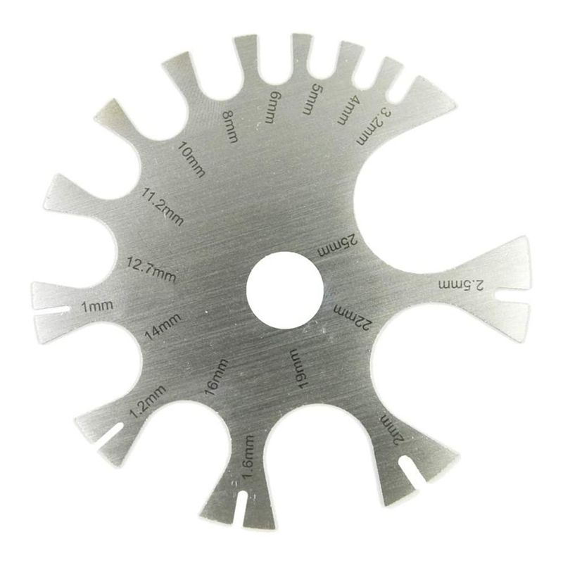 Piercings Gauge, Stainless Steel Body Jewelry Piercings Gauge Measurement Wheel Measures 18G-0G, Gauge Ruler