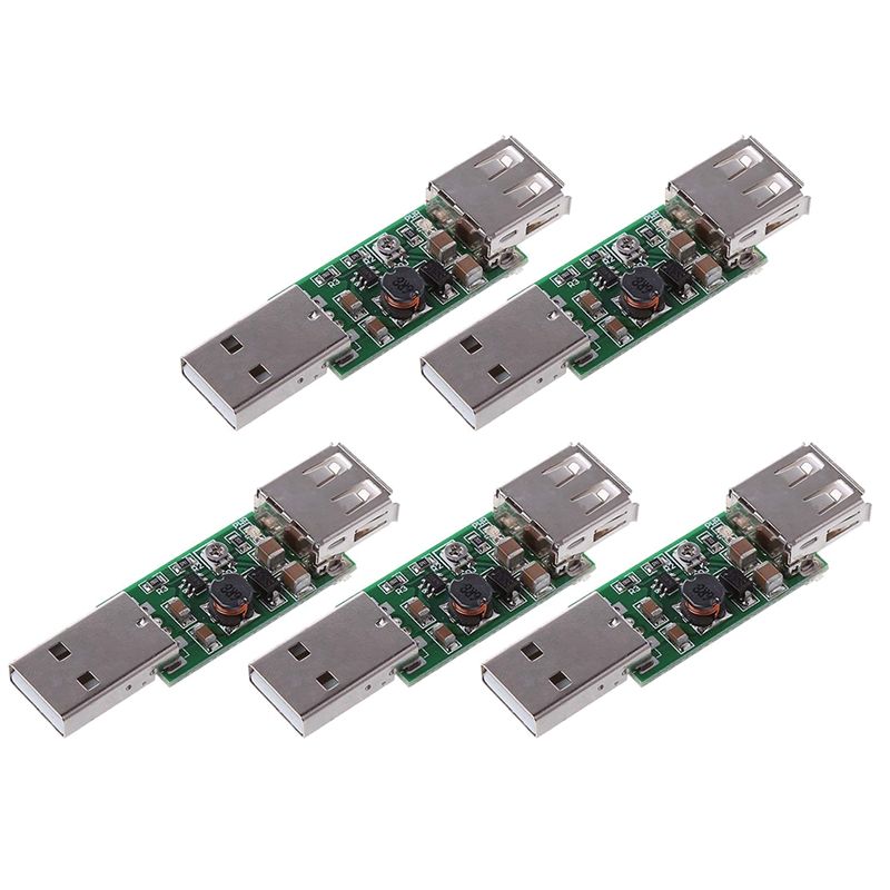 5Pcs USB Adjustable Board Output DC Boost Converter 5V 6-15V DC