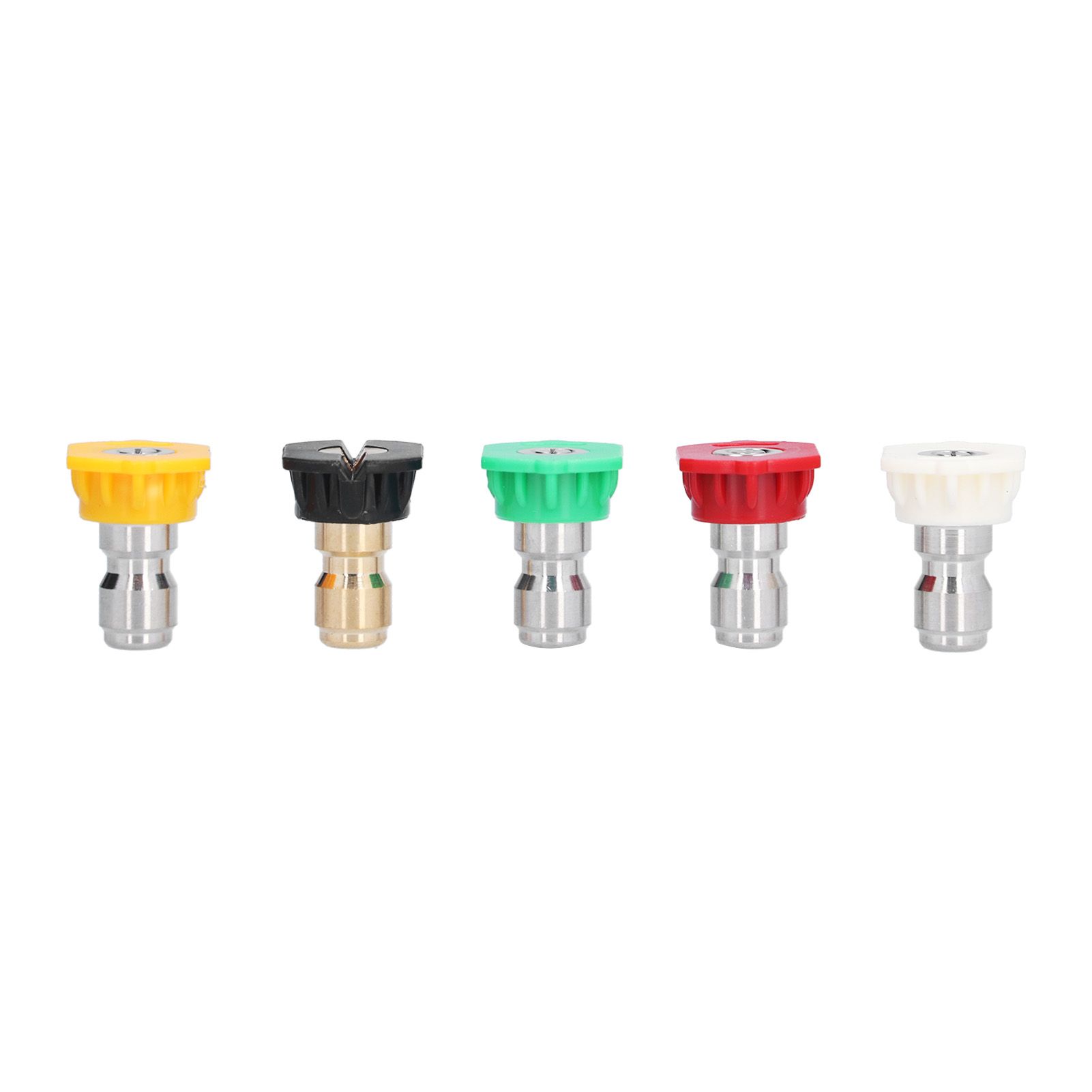 5X 1/4in High Pressure Washer Spray Nozzle Tip Stainless Steel Quick‑Connect Noz