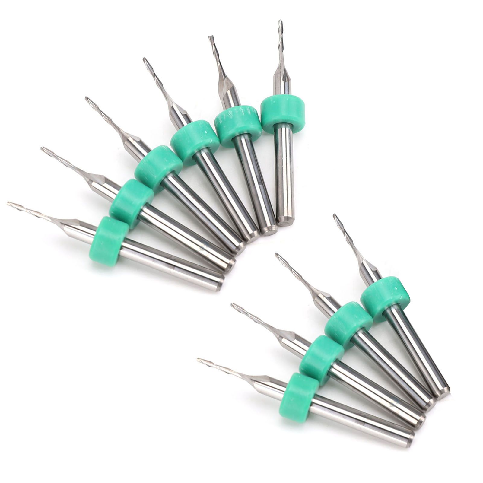 10pcs Carbide End Mill Engraving Cutter 2 Flute CNC Square Router Bits for Pcb Machine