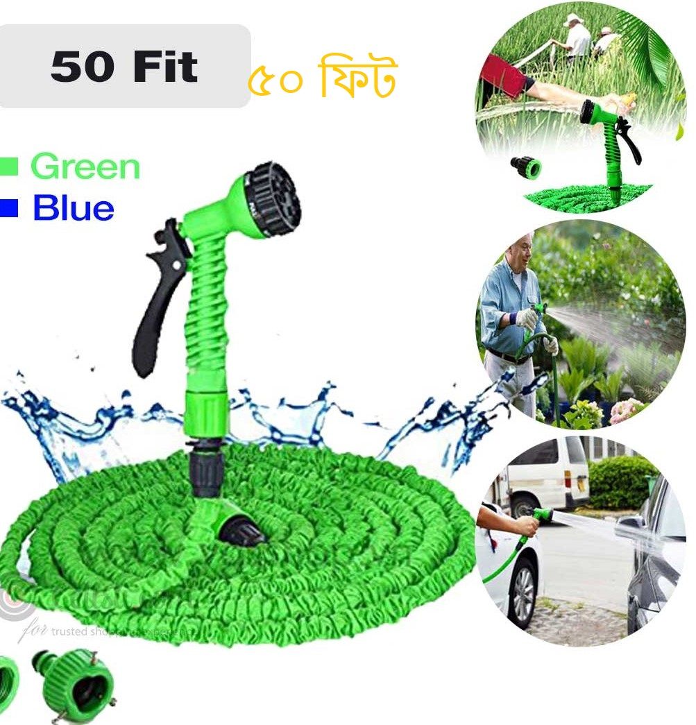 Magic Hose Pipe 20/30/40/50/60/70 feet For Garden  Car washer Irrigation Systems- Green