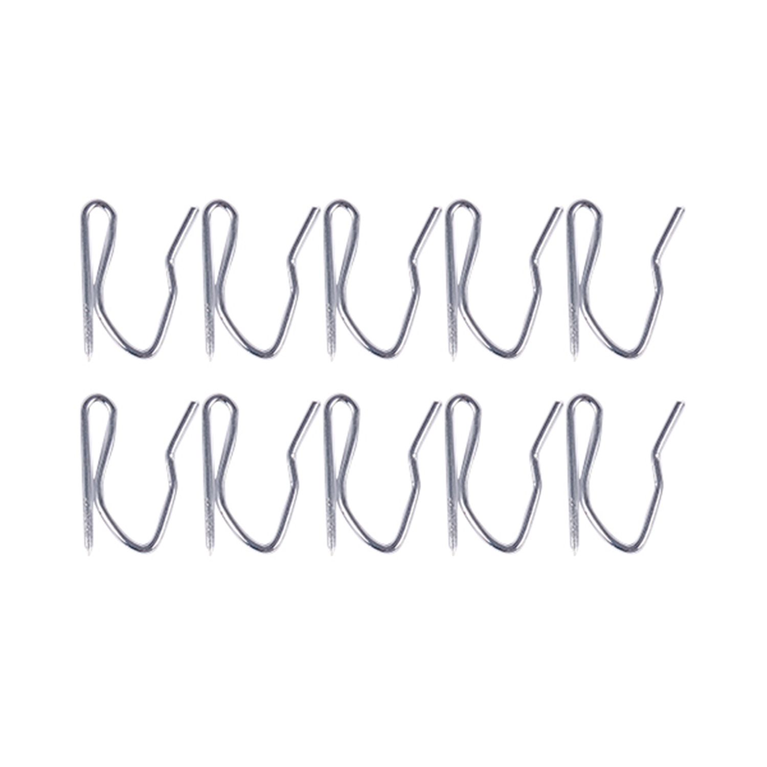 10pcs Curtain Drapery Pin Hooks - Silvery - Silvery