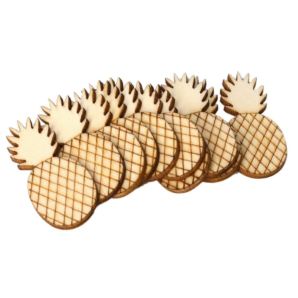 Jm01357 Wooden Pineapple Scene Props Decorations 10Pcs Home Wooden Decorations wood color