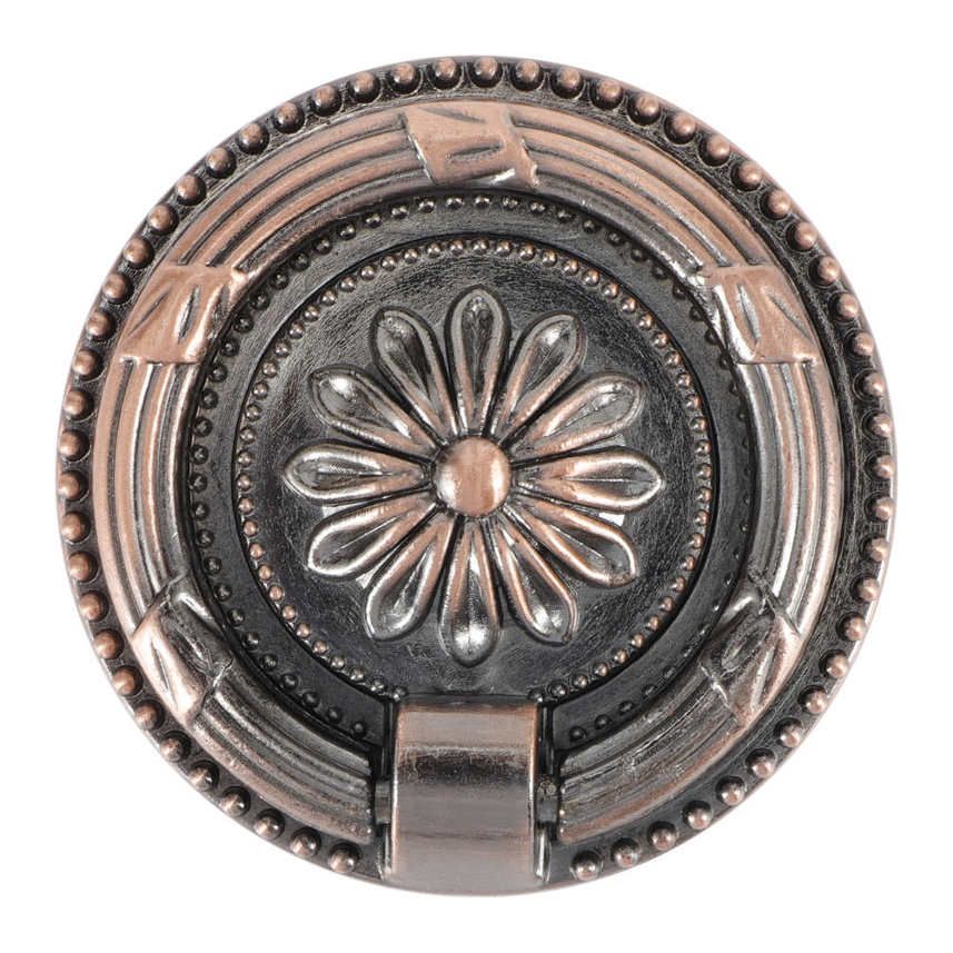 Drawer Handle 4Pcs Door Ring Knocker Antique Zinc Alloy Closet Cabinet Handles Hardware Fitting
