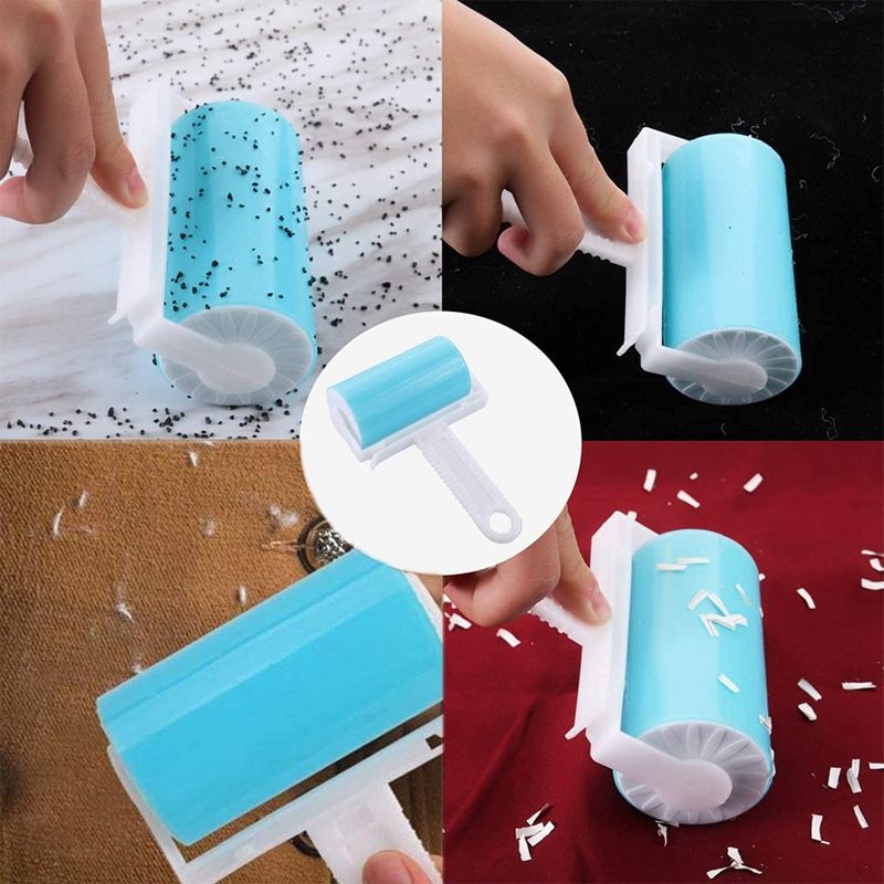 Washable Lint Roller 5 Pack, Reusable Sticky Pet Hair Lint Remover with Cover for Clothes, Pet Hairs, Carseats