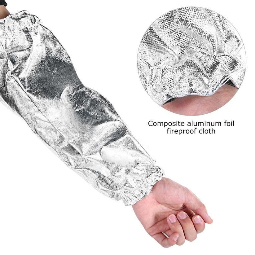 1000°C Heat Resistant Arm Sleeve Aluminum Foil Fireproof Guard Protection Gloves