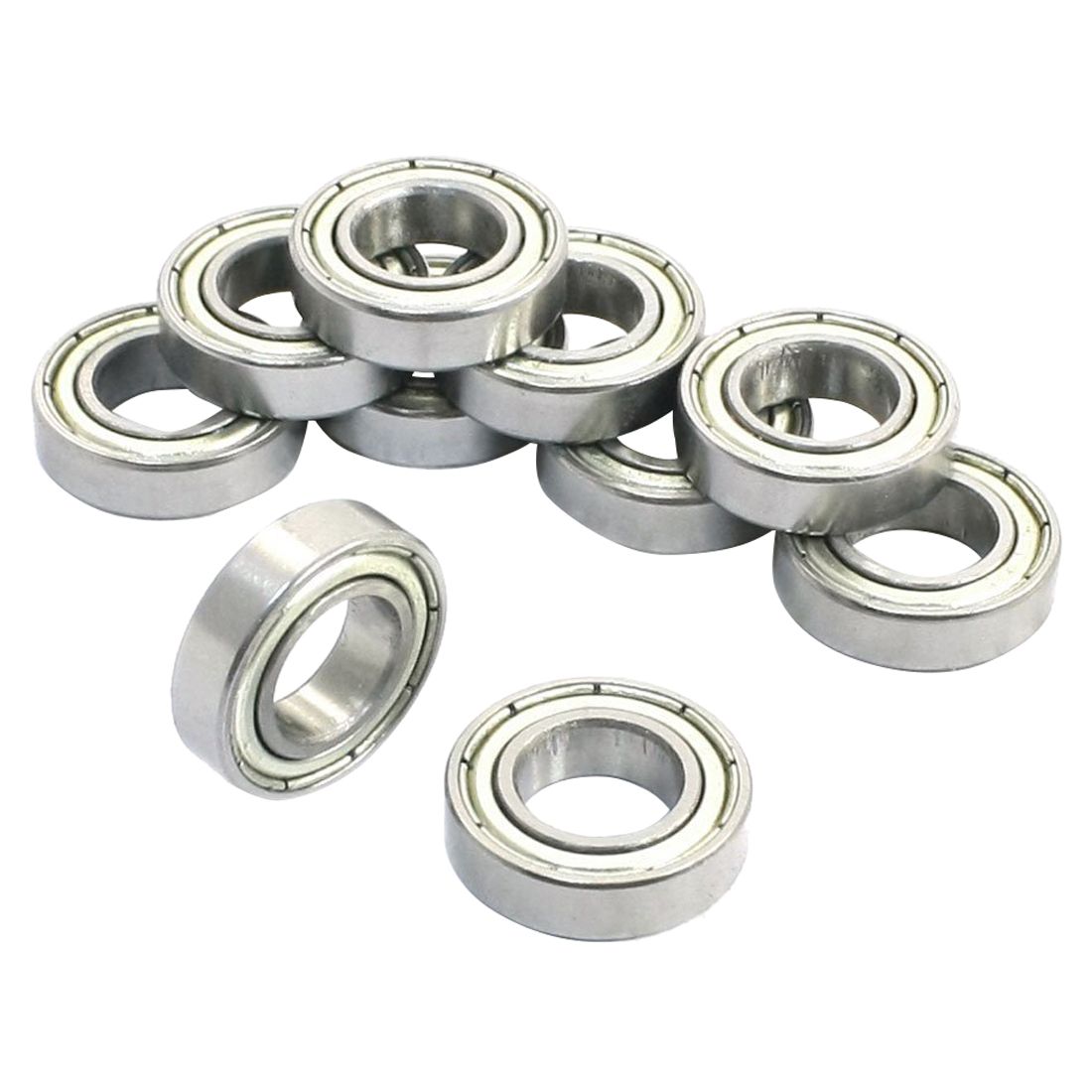 10Pcs 6800Z 10 x 19 x 5mm Single Row Shielded Deep Groove Ball Bearing - Silver
