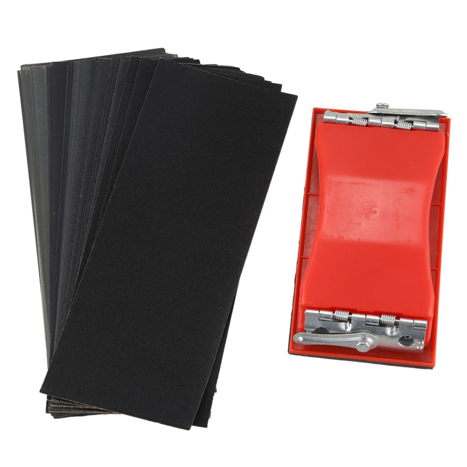 Practical product 42 Pcs Dry and Wet Sandpaper Sponge Handle Sanding Sheets Sandpaper Block Kit for Wood Furniture Finishing Glass Metal Sanding Automotive Polish