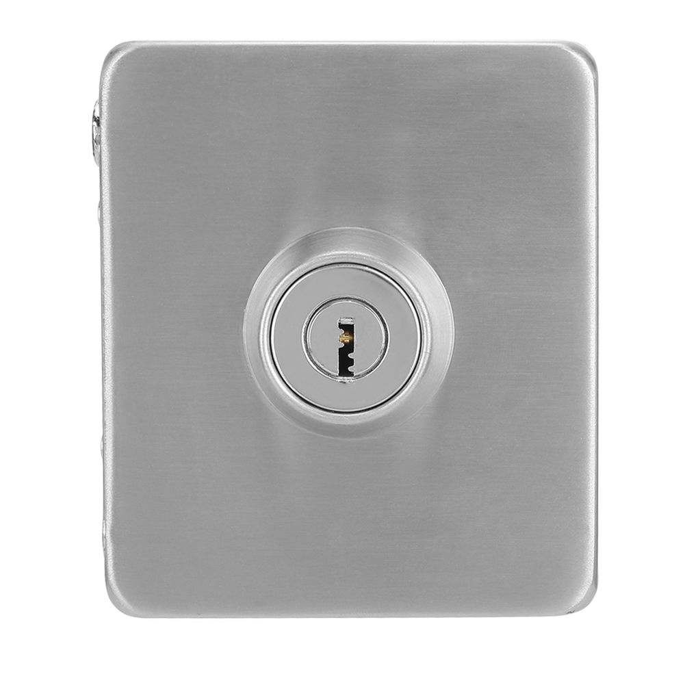 SingleGlass Door Lock Stainless Iron Office Security No Drilling