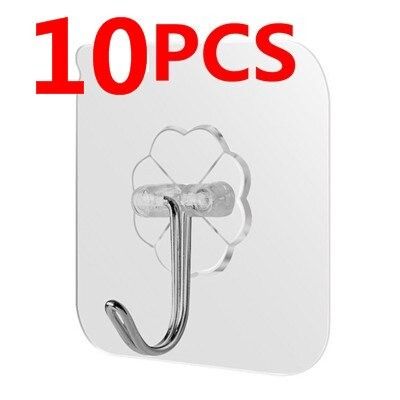 Durable PVC Stainless Steel Transparent Adhesive Sticky Wall Hook Brushed silver sticky hook