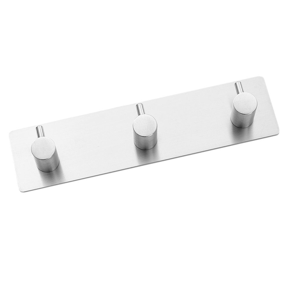 Stainless Steel Hole-free Bathroom Towel Coat Hook with Self Adhesive Glue
