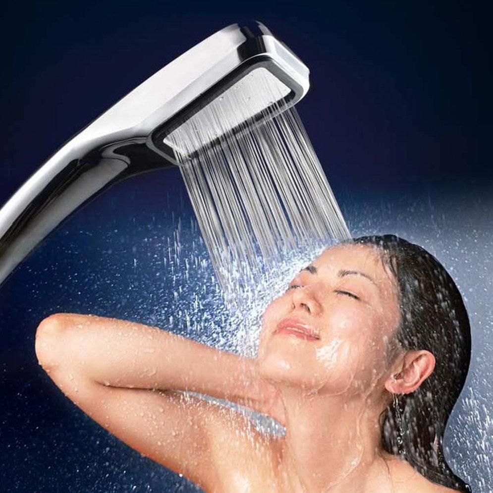 LALA 300 Tiny Holes Water Booster Saving Square Shower Head Bathroom Hand Shower