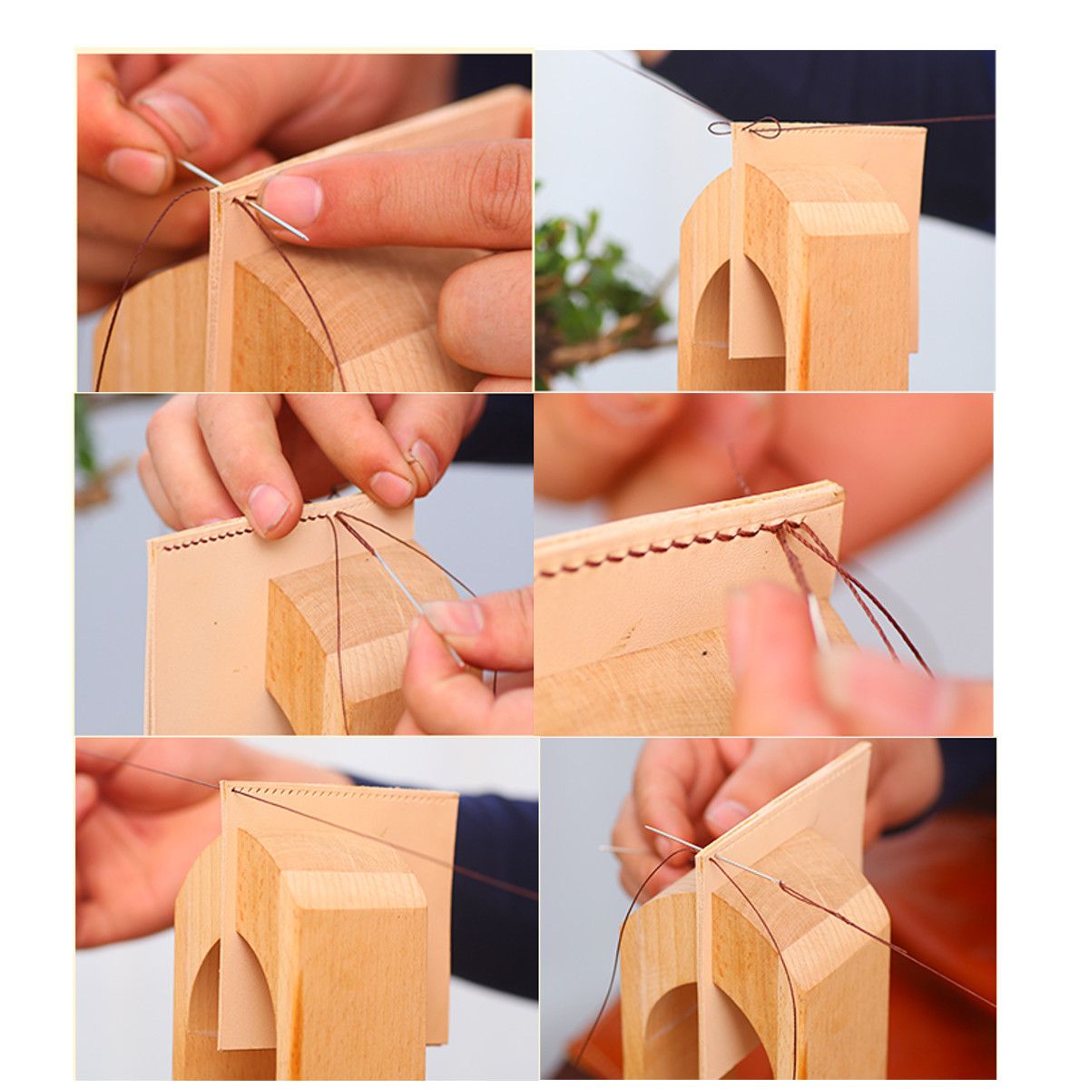 DIY Wood Clamp Leather Stitching Lacing Horse Sewing Clamp Leather Table Desktop