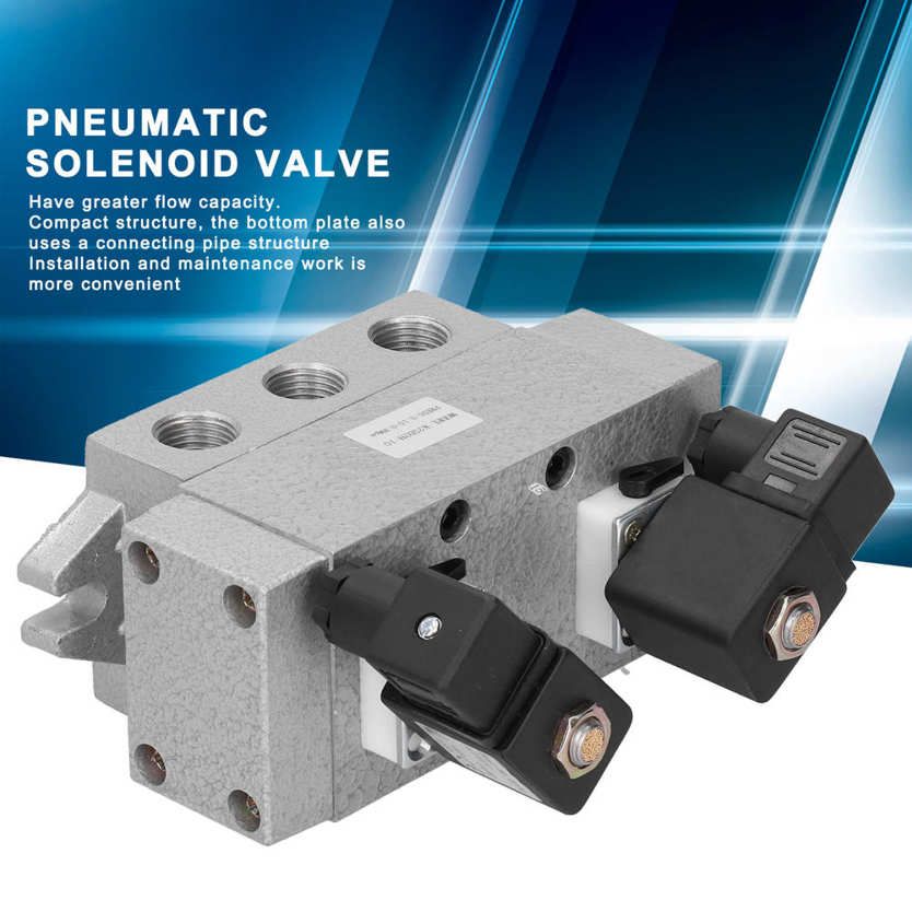 G3/8in Solenoid Valve Pneumatic Double Electric Controller 2 Position 5 Way K25D2H‑10