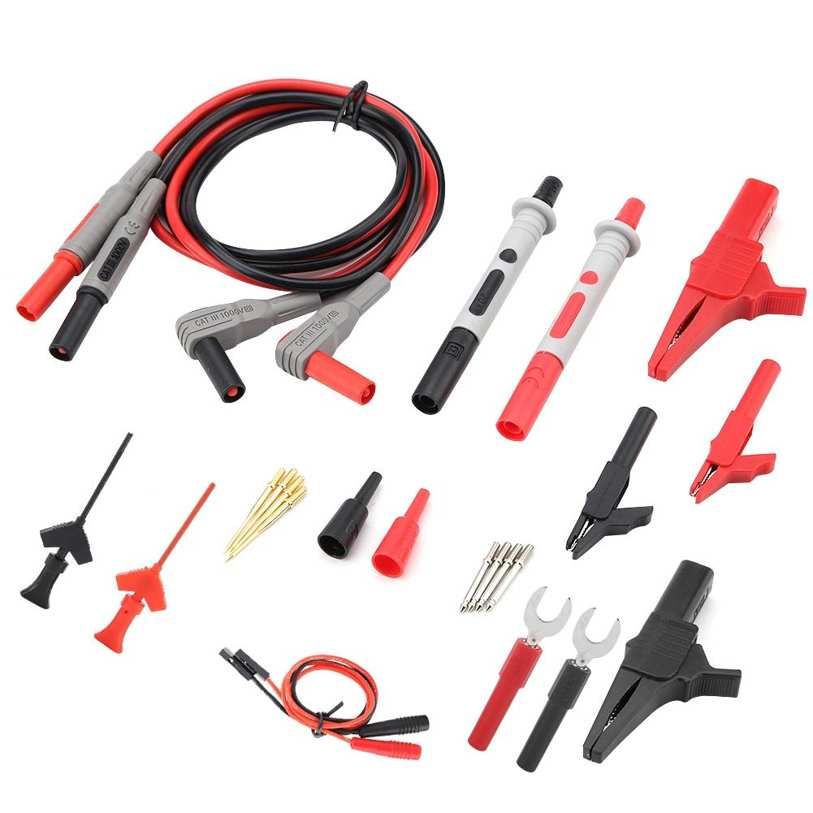 Multimeter Kit P1300D Electronic Digital Test Leads with Crocodile Clips Replaceable Probe Tips Set