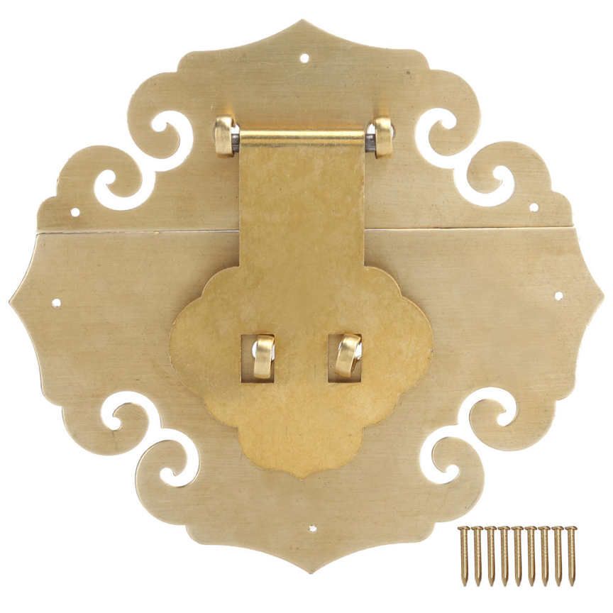 Furniture Accessories Wooden Box Locking Buckle Hasp Lock Antique Brass Chinese Hardware Fitting