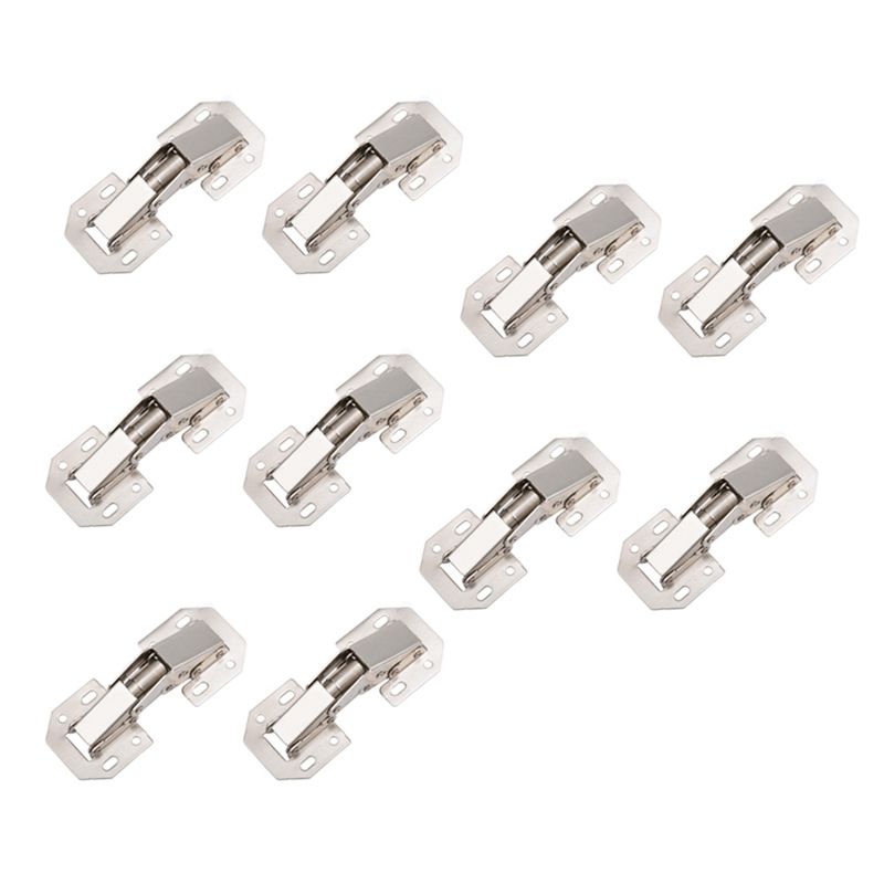 10PCS Kitchen Cabinet Door Hinges Concealed Cupboard Door Hinges for Furniture No Slot Required Easy to Install