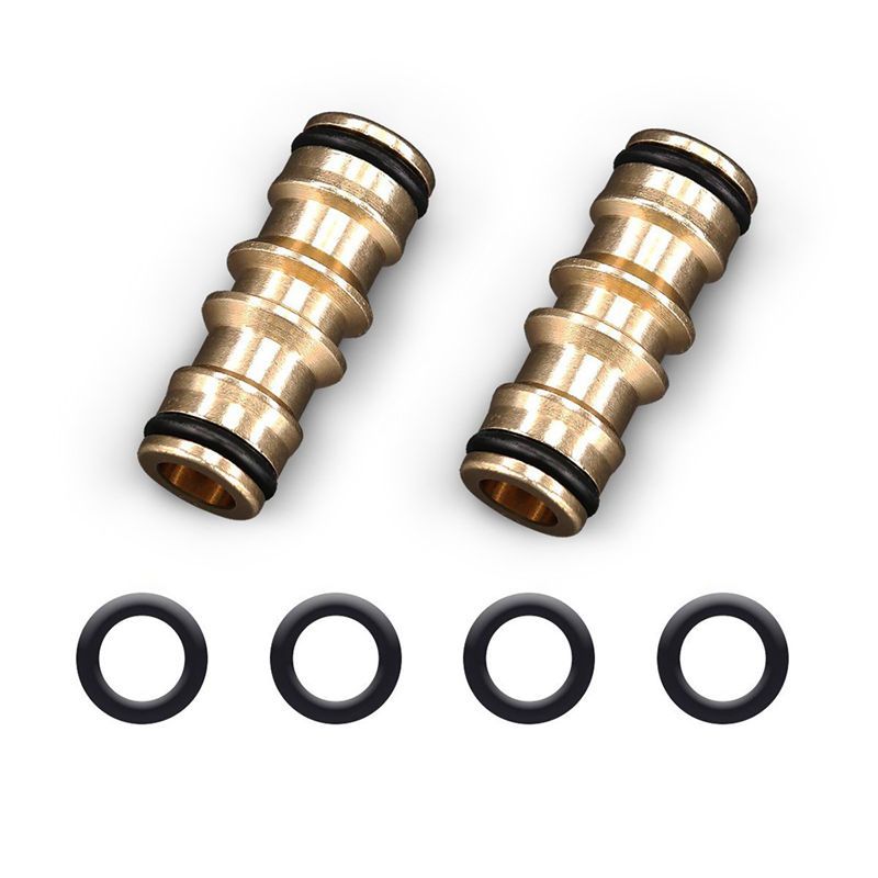 2 pcs Brass Garden Hose/Hosepipe Tap Connector Threaded Faucet Adapter
