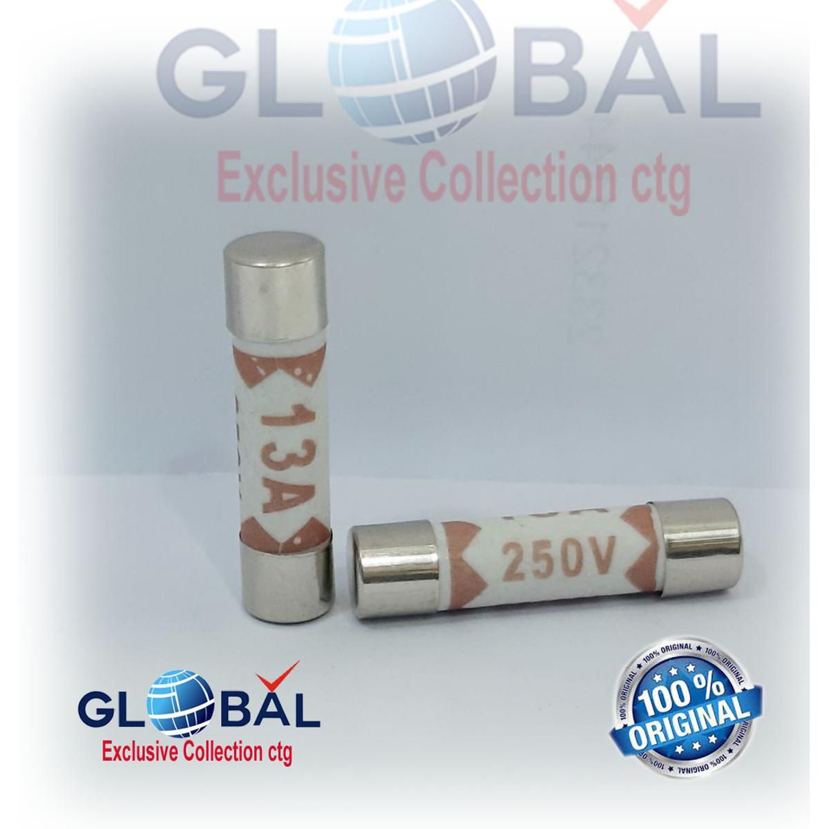 Fuse 13A 250V (2pcs) Ceramic 6x25mm Cartridge Fast Blow Tube