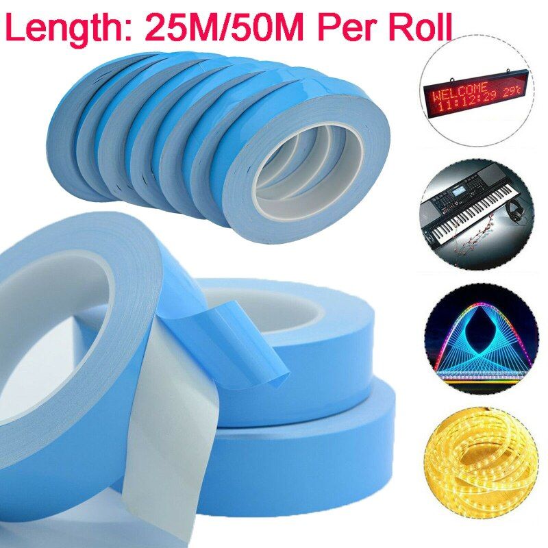 25 Meters / Roll Mm 8mm 10mm 12mm 20mm Wide Double Sided Tape Thermal Conductor Adhesive Tape For Chip Led Tape PCB Heat Sink