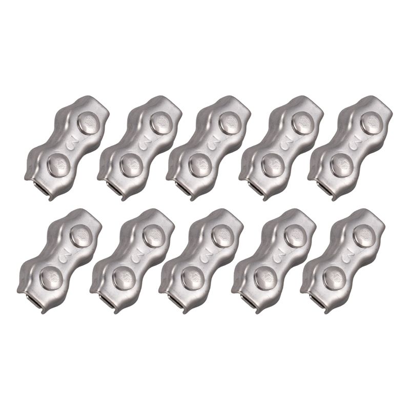 JAERBEE 10 Pcs 3mm Duplex Clips Stainless Steel Wire Cable Rope Grips Clamps Caliper