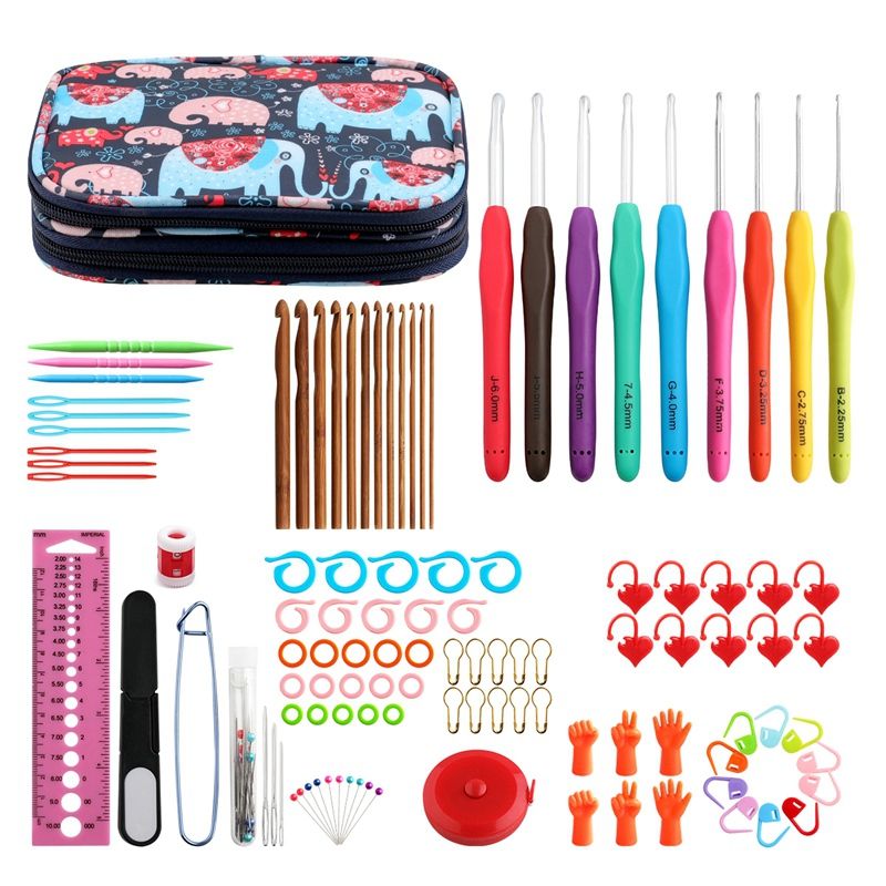 Crochet Hook Set Knitting Needles Set Crochet Hooks Needles Bamboo Crochet Hook Knitting Needles DIY Sewing Accessories