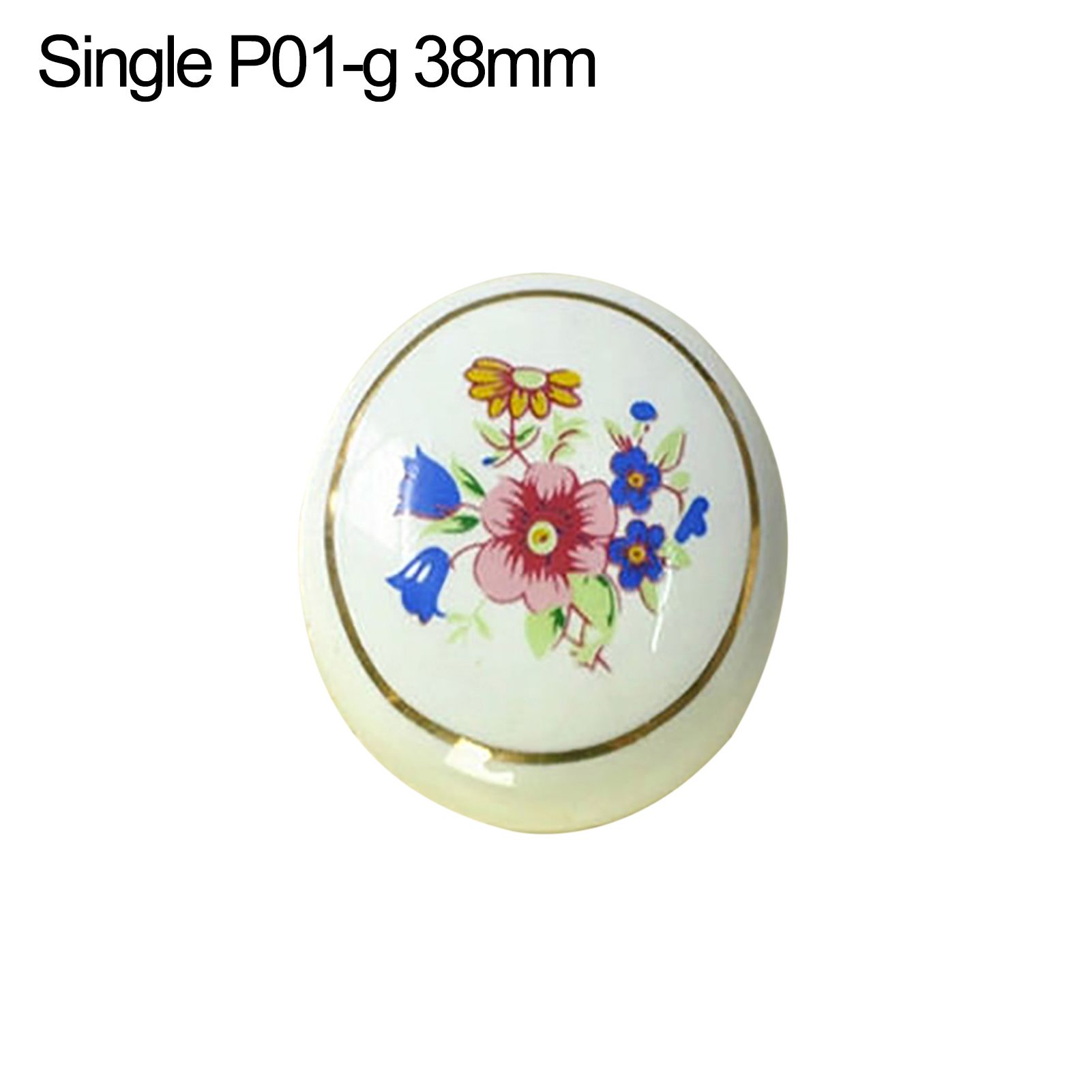 Rural Style Flower Ceramic Door Handle Cabinet Pull Vintage Cupboard Drawer Knob