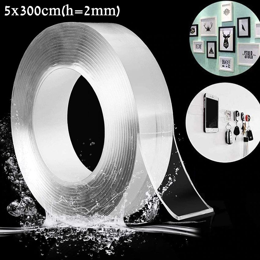 Nano Tape Clear Double Sided Adhesive Waterproof Wall Sealing Tape Door Window Gap Beauty Seam Traceless Stickers Kitchen (1/2/3/5m)